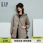 Gap女装冬季宽松廓形连帽棉服户外保暖长款加厚外套840860