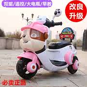 儿童电动摩托三轮车男女宝宝，可坐人骑行遥控音乐，充电瓶小孩玩具车