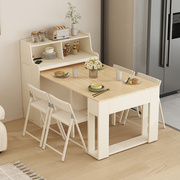 实木伸缩餐桌餐边柜一体小户型家用客厅多功能收纳柜厨房储物饭桌