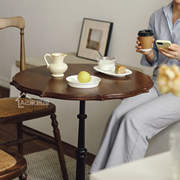 法式复古小圆桌中古实木，咖啡桌网红店美式桌子客厅沙发家用茶几桌