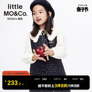 little moco童装秋冬装儿童女童衔棉无袖背心连衣裙裙子学院风