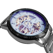 香港品牌威龙全机械表，镂空霸气时尚学院风机械，手表自动男士腕表