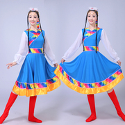 2022款女少数民族服装，大摆裙广场舞西藏水袖舞台演出藏族舞蹈服饰