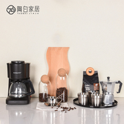 北欧样板间厨房软装饰咖啡机咖啡壶厨房用具储物托盘台面搭配饰品