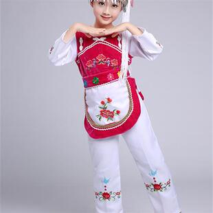 少数民族服装男女儿童民族风舞台演出云南白族跳舞蹈表演服s