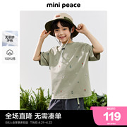 minipeace太平鸟童装男童短袖T恤纯棉宝宝夏装满印儿童潮酷