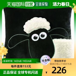 日本直邮Nici礼祺方型靠垫小羊肖恩系列舒适毛绒绒黑色