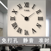 创意夜光挂钟网红客厅装饰钟表，简约时尚贴墙数字，时钟免打孔挂钟表