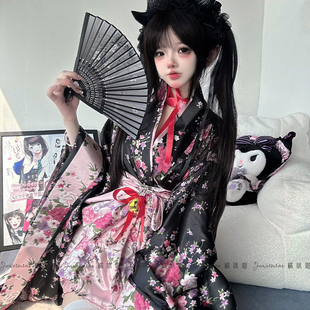 橘味喵：日系粉色Lolita女仆装cosplay女装动漫和服连衣裙套装女