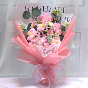 毛线编织玫瑰针织花束向日葵送女友周岁礼物 18成人礼