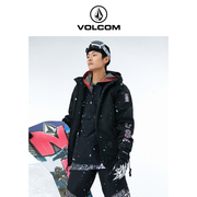 volcom钻石男装户外品牌，棉服2024冬季男士，滑雪服外套保暖连帽