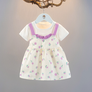女童短袖连衣裙夏装纯棉0—3周岁，宝宝公主裙夏季婴儿上衣儿童裙子
