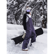 南恩单板滑雪服背带裤女男款，防水加厚潮流，冬季保暖专业宽松连体裤