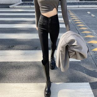 超高腰牛仔裤女小脚裤2023春季韩版修身显瘦弹力铅笔紧身裤子