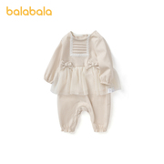 巴拉巴拉初生女宝衣服，婴儿连体衣新生儿哈衣爬服礼服，网纱裙摆甜美