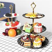 欧式三层蛋糕盘点心，架甜品盘客厅水果盘婚礼，蛋糕盘蛋糕架