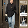 新中式唐装中国风女装，黑色拼接外套，2024早春复古设计小众上衣