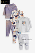 英国Next男婴童紫灰色动物T恤内搭裤套装纯棉套装D75-128