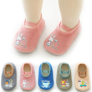 0-5 宝宝地板鞋软底鞋子婴儿男女儿童学步防滑隔凉加绒秋冬地板袜