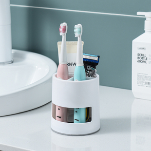 电动牙刷牙膏置物架卫生间台面收纳架洗漱套装分格防霉浴室沥水架