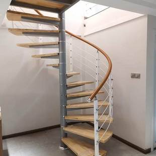 旋转楼梯店面阁楼复式楼家用loft公寓，室内外圆形，钢木楼梯包安装(包安装)