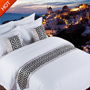 宾馆欧式床尾巾酒店床品布草床桌旗床盖床罩床尾垫装饰条