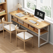 电脑桌家用卧室学习书桌，简易出租屋长条桌工作台，靠墙窄桌办公桌子
