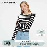 CLAUDIE PIERLOT Outlet春秋女装休闲条纹针织T恤上衣CFPTS00695