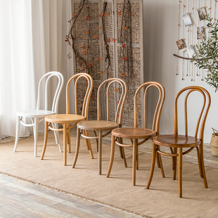 曲木北欧thonet椅法式复古椅子，做旧实木家用美式餐椅桑纳索耐特椅