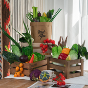 仿真水果蔬菜模型假生菜叶西兰花样板间厨房，橱柜商场摆件摄影道具