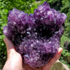 天然紫水晶簇原石标本，矿晶手把件矿物，石头桌面装饰品奇石家居摆件