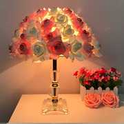 高档b水晶台灯创意婚庆，婚房装饰卧室床头灯，台灯欧式温馨玫瑰