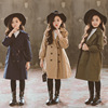 母女装亲子女童风衣，外套中长款2021中大童春秋装，韩版儿童外套上衣