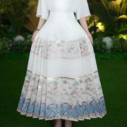 新中式轻国风马面裙半裙小个子，汉元素日常裙子气质白色半身长裙女