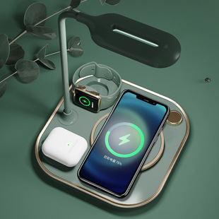 三合一无线充适用于苹果13华为小米oppovivoiphone12手机，耳机手表充电器床头台灯小夜灯氛围礼物