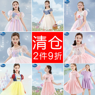 迪士尼儿童公主裙，2023夏装女童网纱蓬蓬裙连衣，裙子礼服裙