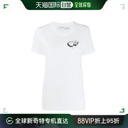 香港直邮OFF-WHITEE 女装 服装 棉质涂鸦徽标印花半袖 女士短袖TO