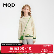 MQD童装女童毛衣针织衫2023秋冬半高领羊毛亲肤甜美儿童上衣