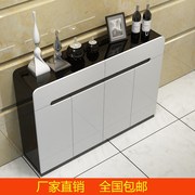 鞋柜简约现代欧式木制门厅玄关，隔断柜烤漆大容量白色田园薄鞋架