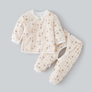 新生儿初生婴儿薄棉衣套装，宝宝夹棉保暖衣，加厚薄棉秋冬衣服03个月