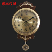 欧式时钟挂钟客厅豪华钟表复古静音纯铜创意石英钟家用超大号挂表