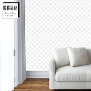 北欧黑白墙纸现代轻奢个性，鱼鳞简单图案客厅，卧室无缝墙布ddpw448