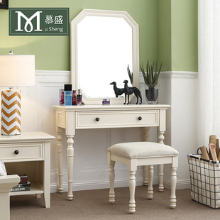 家具梳妆台美式全实木，梳妆台白色卧室现代简约小户型地化妆