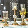 轻奢欧式金色水晶玻璃花瓶插花装饰品餐桌客厅台面电视柜烛台摆件
