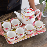 陶瓷茶杯套装家用杯具客厅欧式茶具茶壶，杯子整套杯简约水具