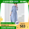 日本直邮dress+女士，连衣裙浅蓝色长款舒适休闲宽松透气蓝灰色