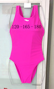 浩沙2211101女童连体三角纯色训练比赛游泳衣粉色蓝色黑色兰