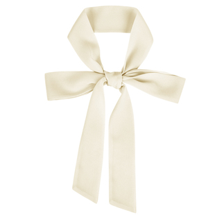 白色米黄色哑光进口雪纺超细长条丝巾欧美飘带纯色围巾可定制