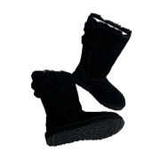 时尚羊毛靴ins潮靴黑色高筒靴仅39码 皮毛一体羊毛保暖靴子外贸