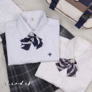 shindek jk制服校供感条纹手作蝴蝶结领结领花双层平角学院风女